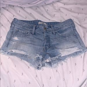 Light wash jean shorts
